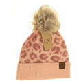 Load image into Gallery viewer, Leopard Faux Fur Pom Beanie

