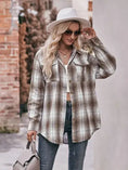 Load image into Gallery viewer, Coffee Oversized Loose Plaid Shirt

