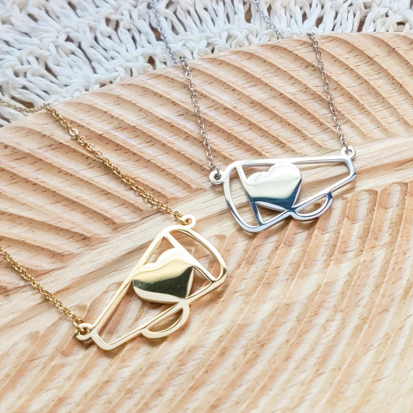 Large Cheer Megaphone Pendant Necklace